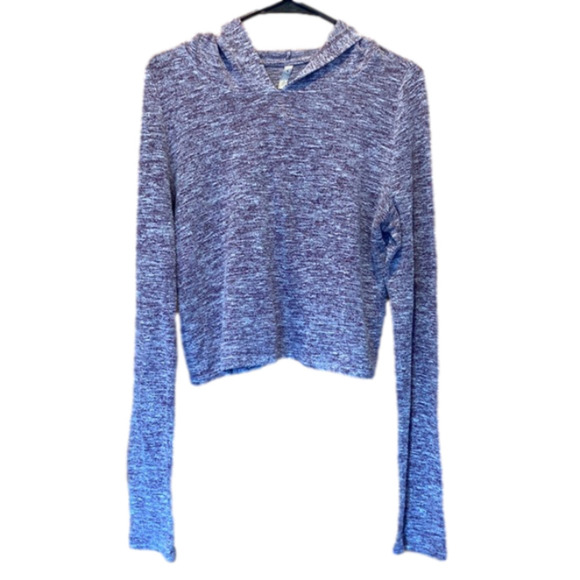 Heathered Purple Light-Weight Long-Sleeve Hooded Top - Picture 1 of 3